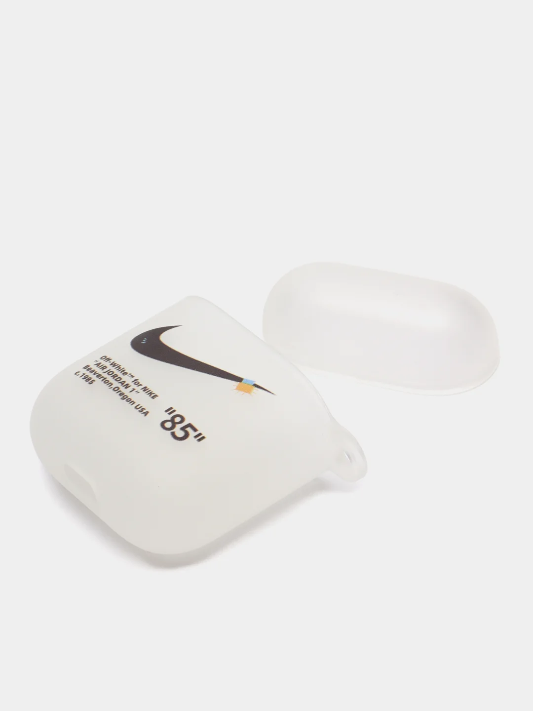 Прозрачный силиконовый чехол для наушников Apple Airpods 1, 2. с принтом Nike, Nasa (Найк, Наса))