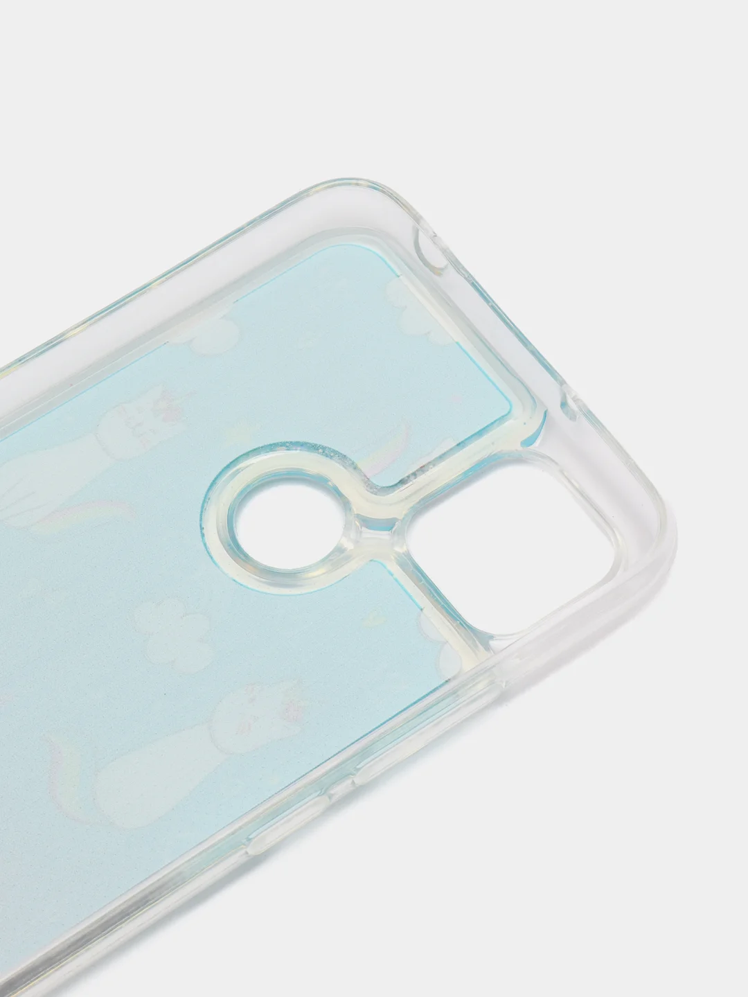 Серебряный чехол Xiaomi Redmi 9C, Redmi 9C NFC, Redmi 10A, Редми 9С переливающийся жидкий с блестками