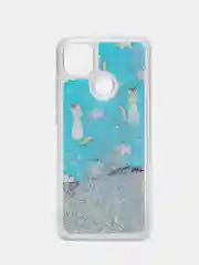 Серебряный чехол Xiaomi Redmi 9C, Redmi 9C NFC, Redmi 10A, Редми 9С переливающийся жидкий с блестками