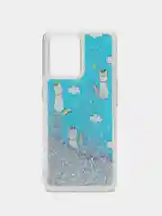 Голубой чехол силиконовый Realme 9 4G / 9 Pro Plus  / Реалми 9 Про Плюс жидкий, переливающийся