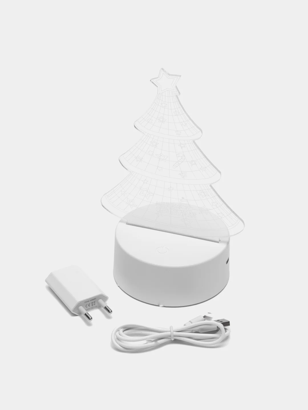 Алый светильник 3D светодиодный, LED, 8 цветов, с блоком питания