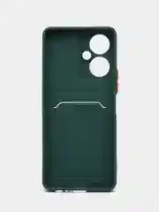 Тёмно-зелёный чехол TECNO CAMON 19 PRO  / CAMON 19 с защитой камеры и карманом для пластиковой карты
