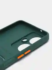 Тёмно-зелёный чехол TECNO CAMON 19 PRO  / CAMON 19 с защитой камеры и карманом для пластиковой карты