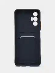 Темно-синий чехол TECNO POVA 3 с карманом для пластиковой карты и защитой камеры