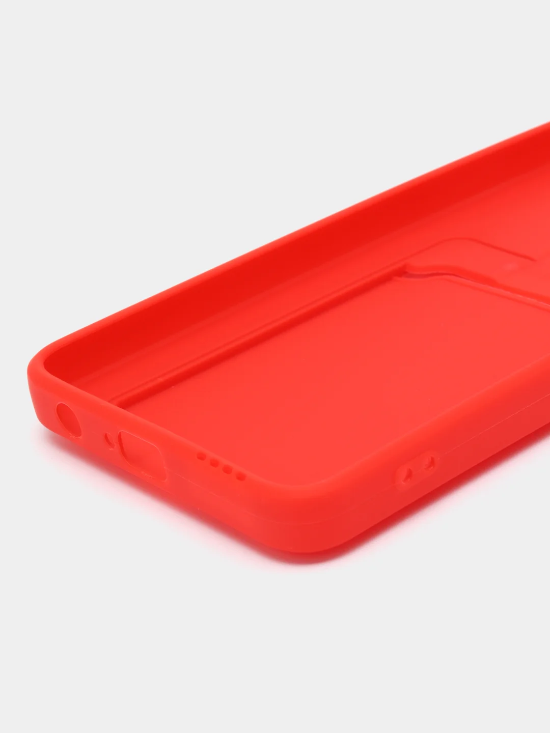 Красный чехол TECNO POVA 3 с карманом для пластиковой карты и защитой камеры