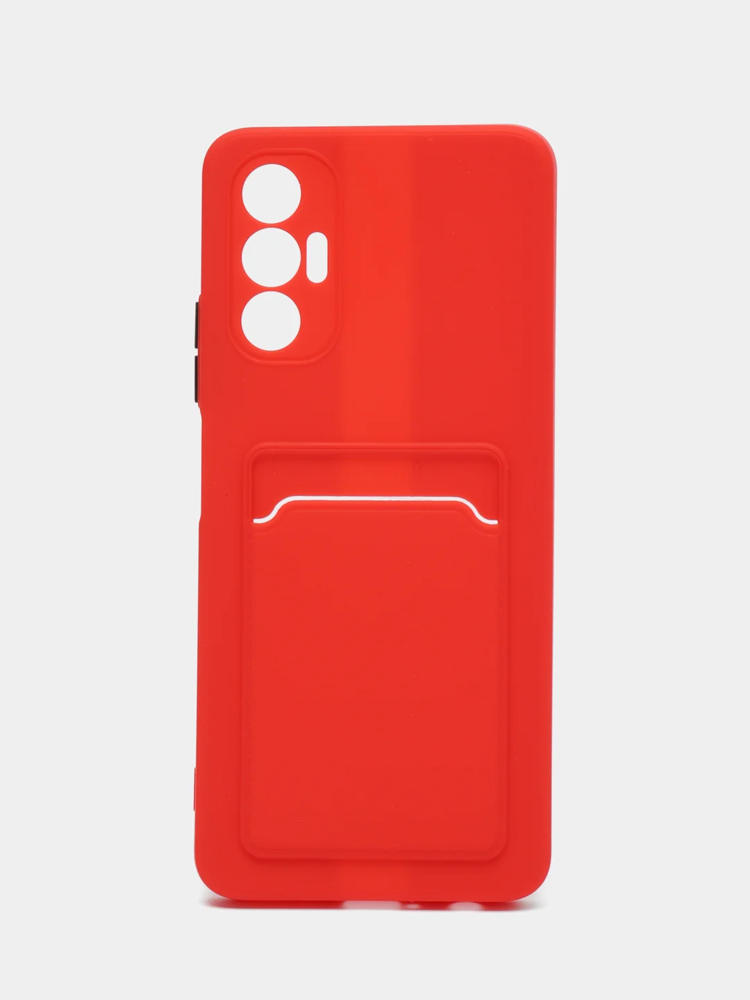 Красный чехол TECNO POVA 3 с карманом для пластиковой карты и защитой камеры
