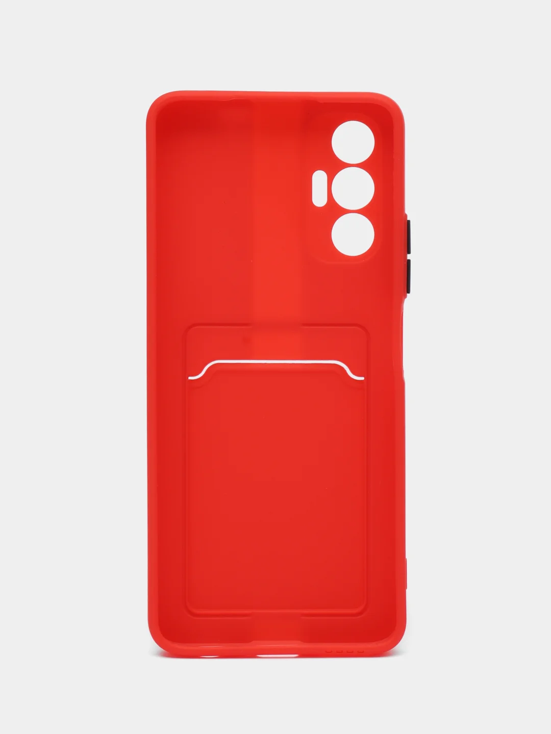 Красный чехол TECNO POVA 3 с карманом для пластиковой карты и защитой камеры