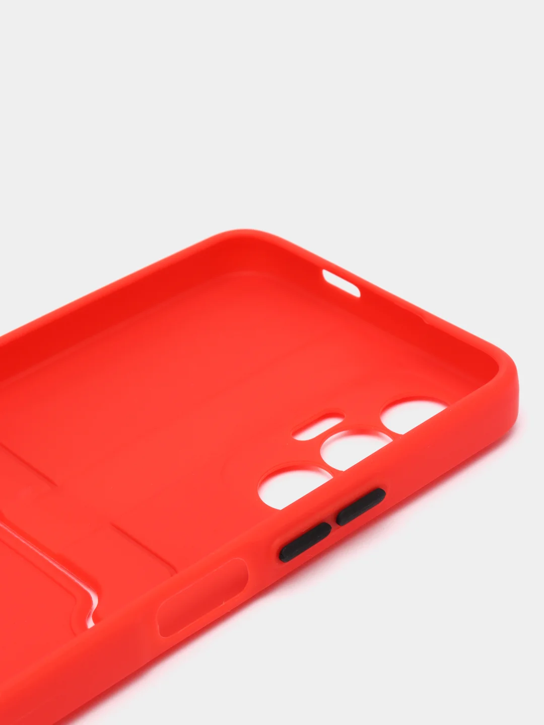 Красный чехол TECNO POVA 3 с карманом для пластиковой карты и защитой камеры