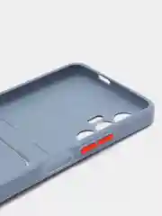 Серый чехол TECNO POVA 3 с карманом для пластиковой карты и защитой камеры