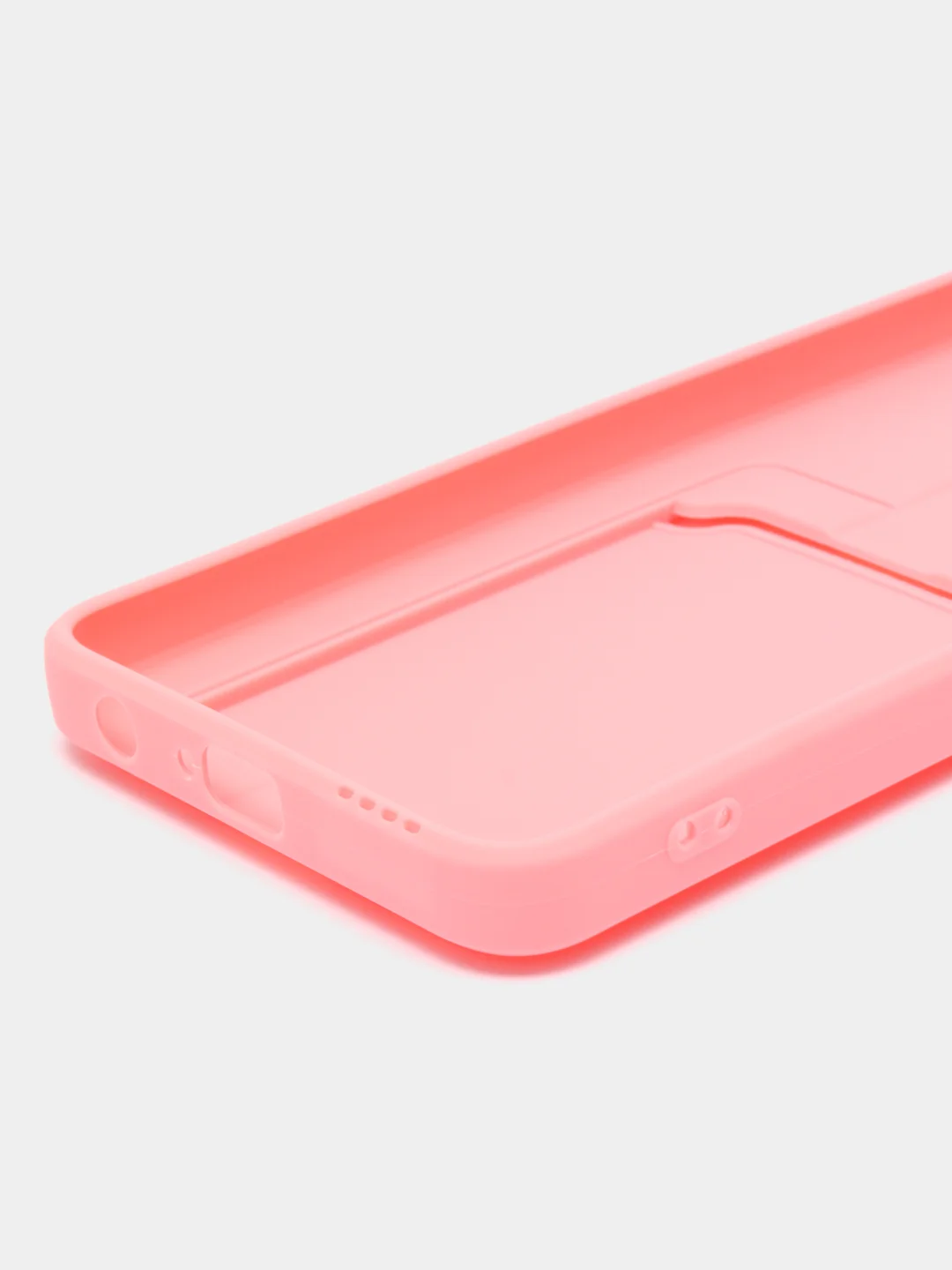 Розовый чехол TECNO POVA 3 с карманом для пластиковой карты и защитой камеры