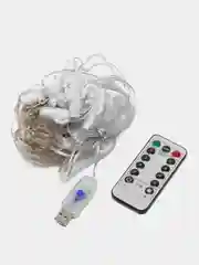 Белый гирлянда штора с пультом