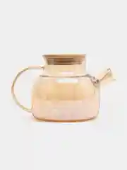 Карамельный чайник заварочный, стеклянный, с бамбуковой крышкой, 1000 мл