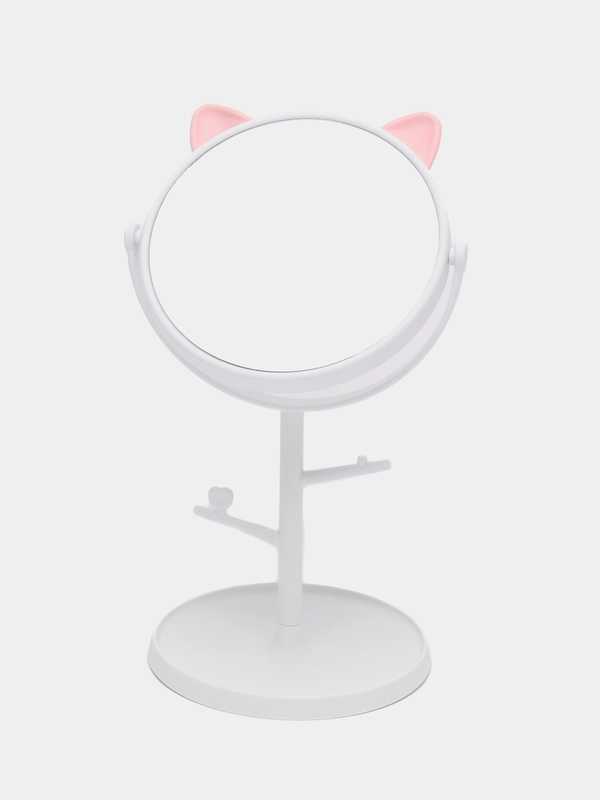 Зеркало настольное "High Tech - Cat", одностороннее, белый