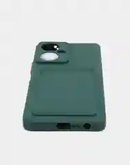 Тёмно-зелёный чехол TECNO CAMON 19 PRO  / CAMON 19 с защитой камеры и карманом для пластиковой карты