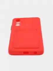 Красный чехол TECNO POVA 3 с карманом для пластиковой карты и защитой камеры