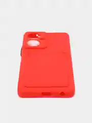 Красный чехол TECNO CAMON 19 PRO  / CAMON 19 с защитой камеры и карманом для пластиковой карты