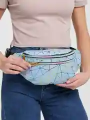 Голубой сумка поясная, женская, светоотражающая