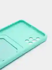 Бирюзовый чехол для Samsung Galaxy A51, Самсунг Галакси А51 силиконовый, с карманом для карты