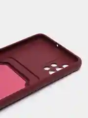 Бордовый чехол для Samsung Galaxy A51, Самсунг Галакси А51 силиконовый, с карманом для карты