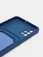 Синий чехол для Samsung Galaxy A51, Самсунг Галакси А51 силиконовый, с карманом для карты
