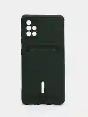 Зеленый чехол для Samsung Galaxy A51, Самсунг Галакси А51 силиконовый, с карманом для карты