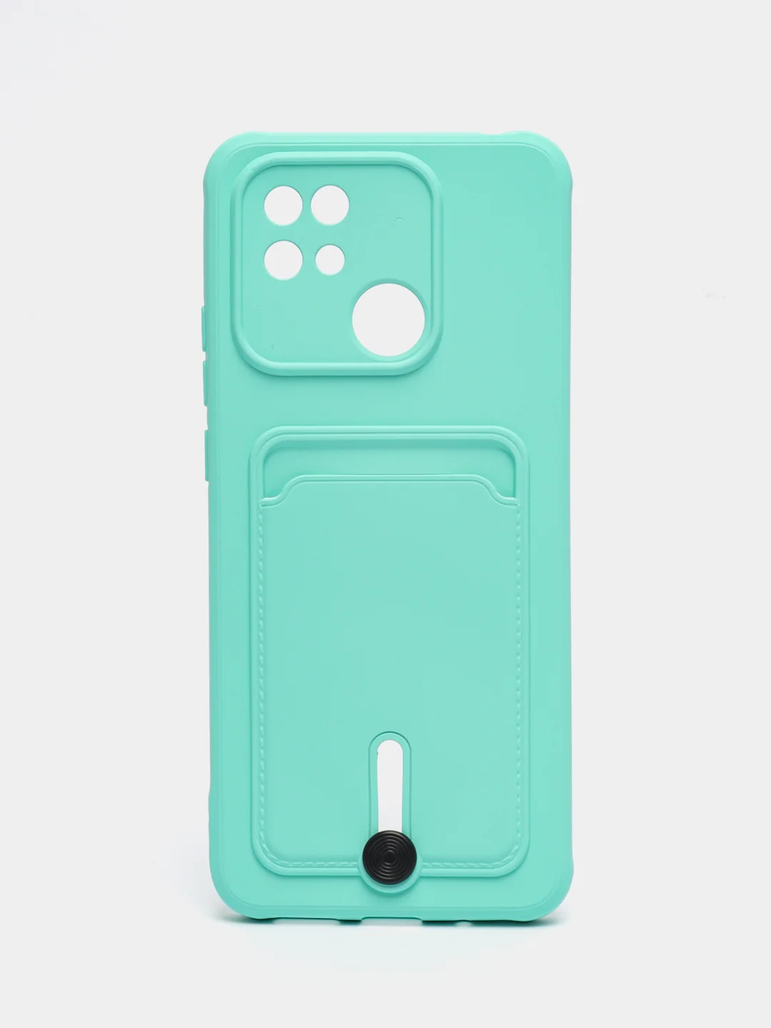 Бирюзовый чехол Xiaomi Redmi 10C / Poco C40, Сяоми Редми 10С, Поко С40 силиконовый с карманом для карты