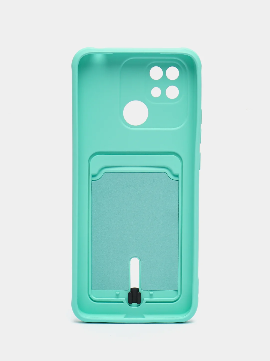 Бирюзовый чехол Xiaomi Redmi 10C / Poco C40, Сяоми Редми 10С, Поко С40 силиконовый с карманом для карты