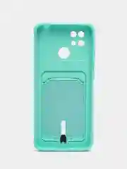 Бирюзовый чехол Xiaomi Redmi 10C / Poco C40, Сяоми Редми 10С, Поко С40 силиконовый с карманом для карты