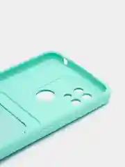 Бирюзовый чехол Xiaomi Redmi 10C / Poco C40, Сяоми Редми 10С, Поко С40 силиконовый с карманом для карты