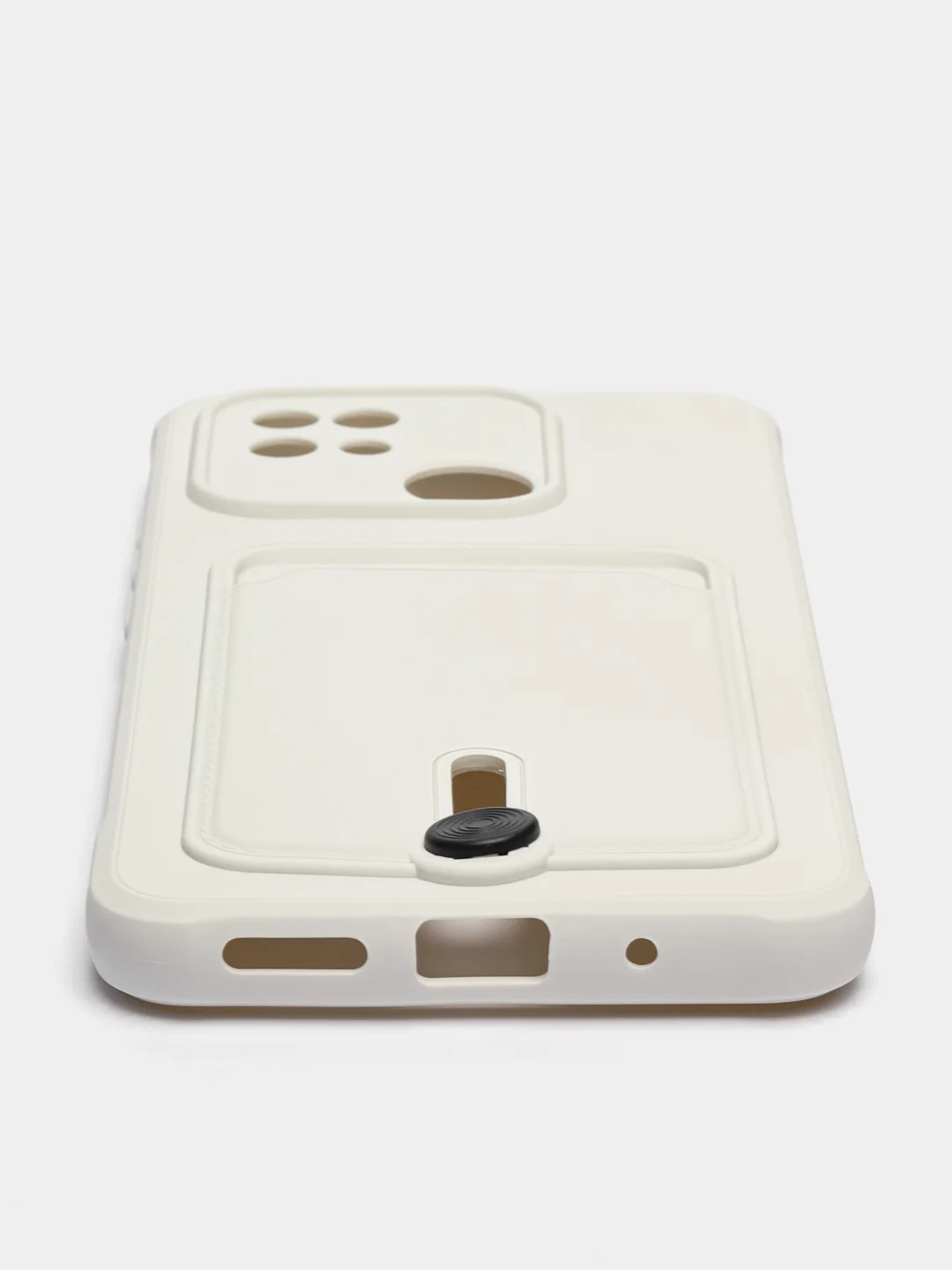 Белый чехол Xiaomi Redmi 10C / Poco C40, Сяоми Редми 10С, Поко С40 силиконовый с карманом для карты