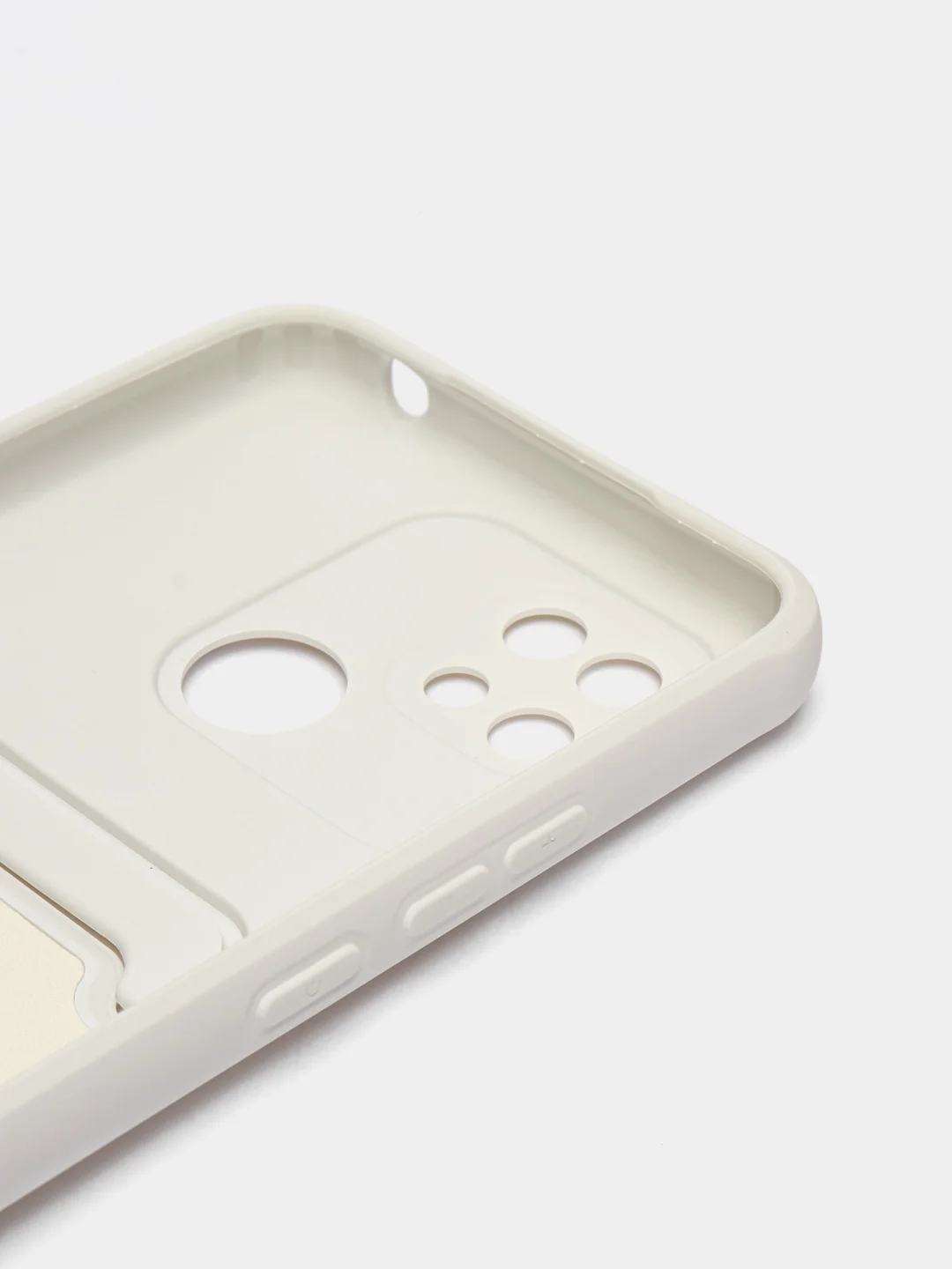 Белый чехол Xiaomi Redmi 10C / Poco C40, Сяоми Редми 10С, Поко С40 силиконовый с карманом для карты
