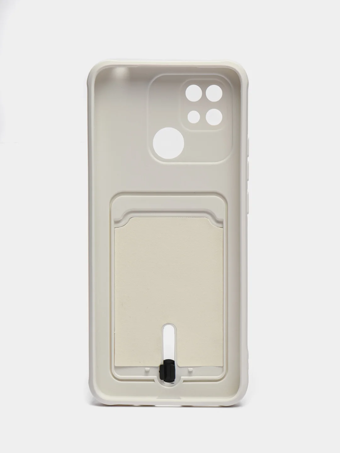 Белый чехол Xiaomi Redmi 10C / Poco C40, Сяоми Редми 10С, Поко С40 силиконовый с карманом для карты