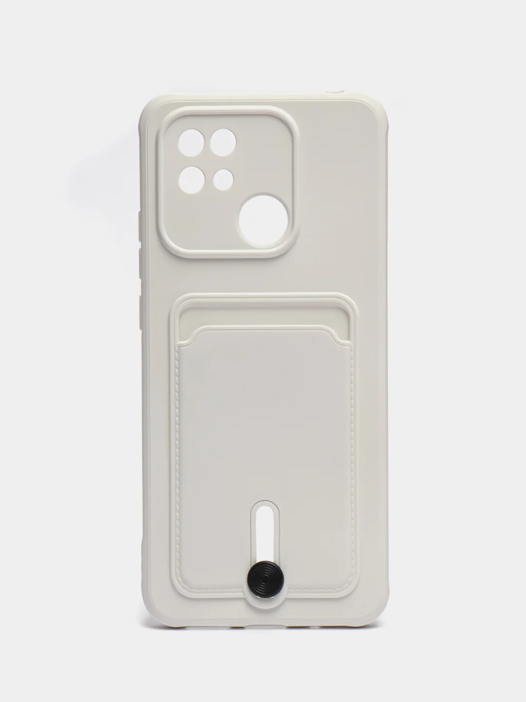 Белый чехол Xiaomi Redmi 10C / Poco C40, Сяоми Редми 10С, Поко С40 силиконовый с карманом для карты