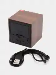 Коричневый светодиодные настольные LED часы VST 869, деревянные
