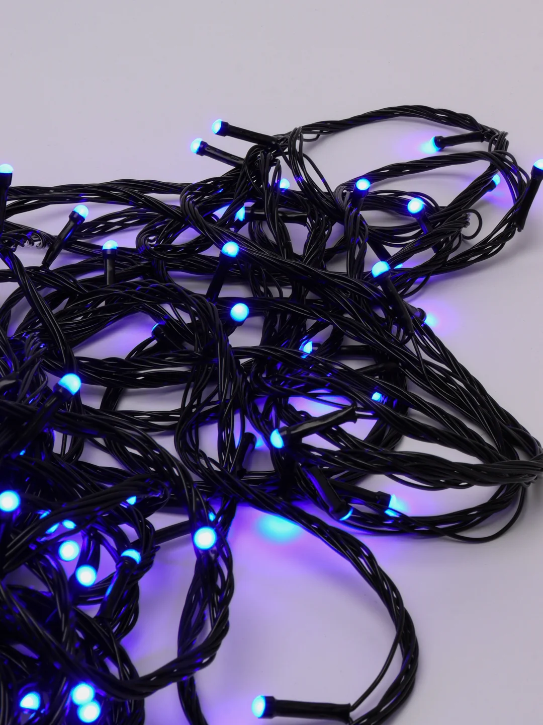 Желтый уличная гирлянда-нить, LED, на черном проводе, 40 м