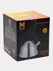 Чайник со свистком 3л на плиту, Hoffmann из нержавейки, утолщенное дно