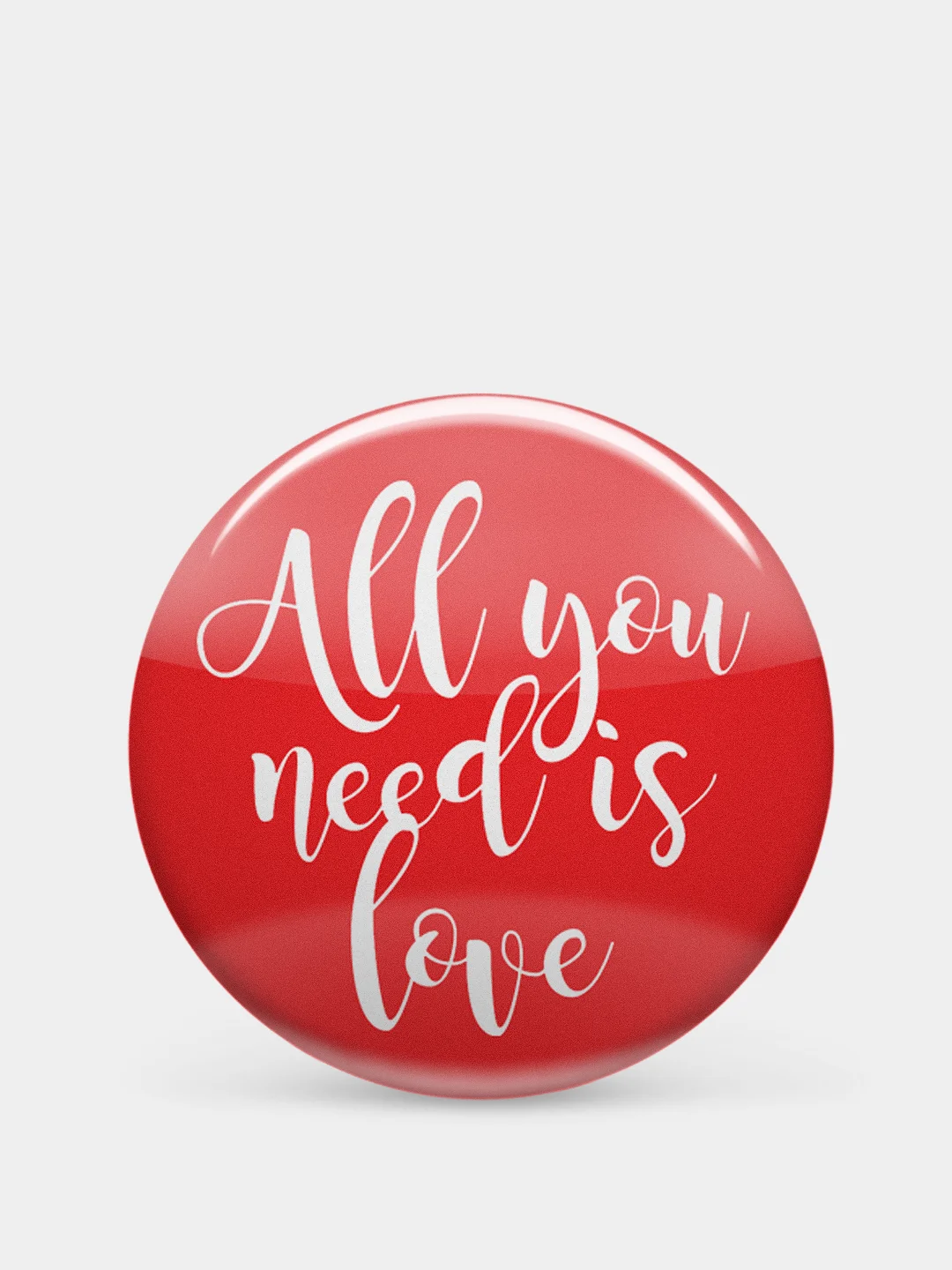 Белый значок "All you need is love"