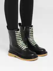 Горчичный ботинки женские, высокие