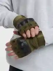 Зеленый перчатки тактические, с полупальцами