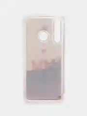 Бежевый чехол силиконовый для Huawei P Smart 2019 / Honor 10 Lite, переливающийся, с блестками