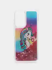 Розовый чехол силиконовый Samsung Galaxy A23, Самсунг Галакси А23, жидкий, переливающийся