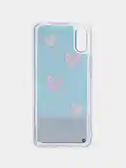 Пурпурный чехол Xiaomi Redmi 9A, Сяоми Редми 9А силиконовый переливающийся жидкий с блестками