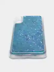 Тёмно-бирюзовый чехол Xiaomi Redmi 9A, Сяоми Редми 9А силиконовый переливающийся жидкий с блестками