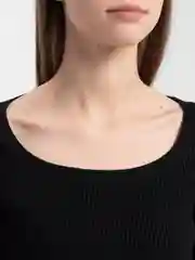 Черный джемпер женский в рубчик