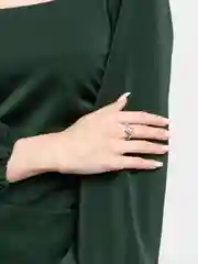 Серебряный кольцо с крупным цирконом