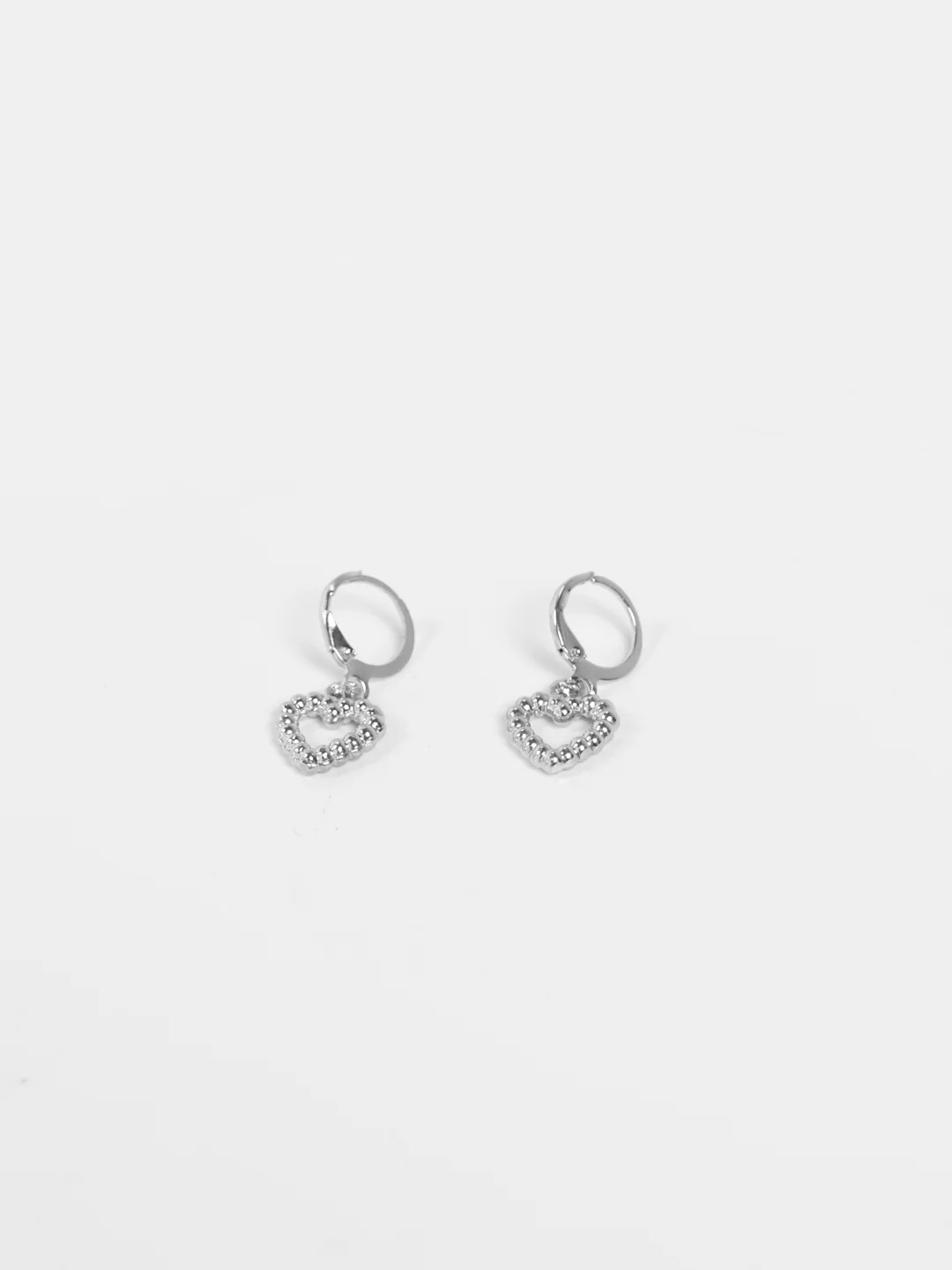 Серебряный серьги Сердца металлические