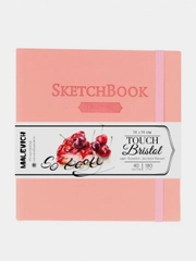 Скетчбук Малевичъ для графики и маркеров Bristol Touch, розовый, 180 г/м, 14х14 см, 40л