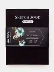 Скетчбук Малевичъ для графики Graf'Art, Total Black, 150 г/м, 14,5x19 см, 80л