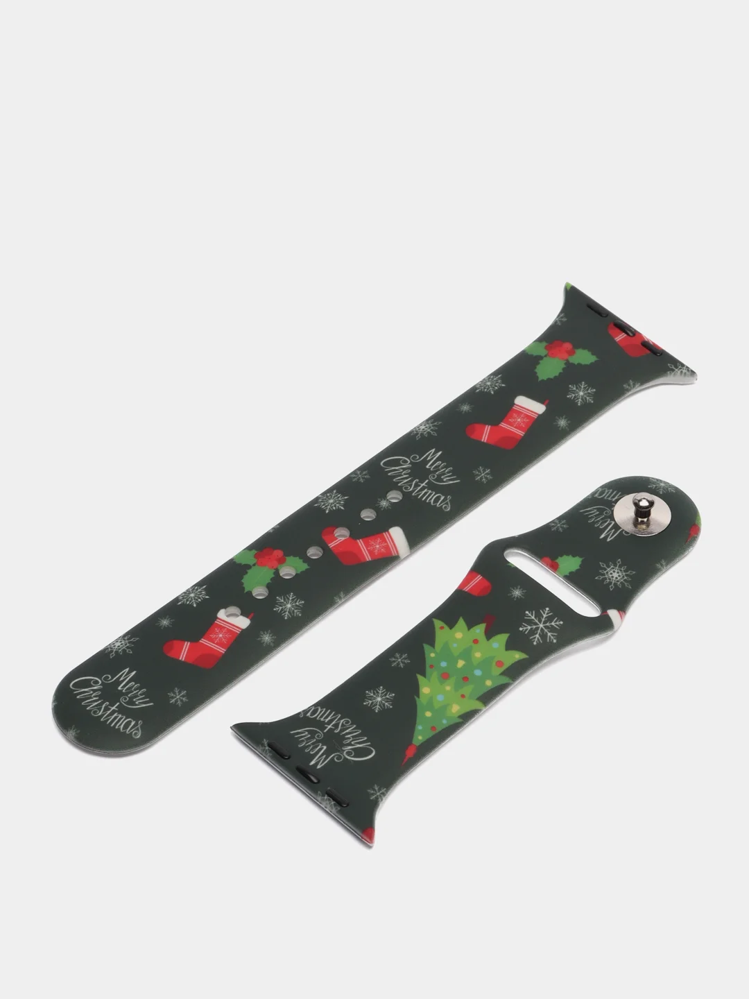 Зеленый ремешок силиконовый, новогодний, для часов Apple Watch X22 pro, X7, X7 Pro, M16, HW22