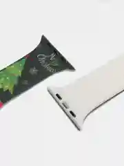 Зеленый ремешок силиконовый, новогодний, для часов Apple Watch X22 pro, X7, X7 Pro, M16, HW22